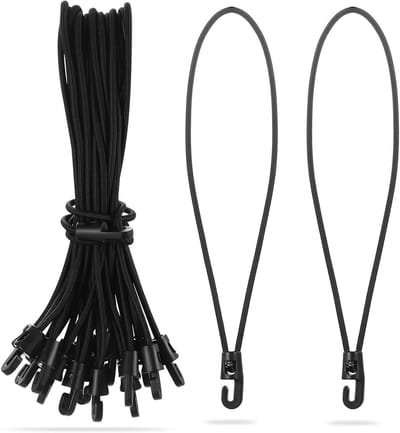 Set van 20 Spanningsrubbers met Haak, Korte 10 cm, Veelzijdige Expander voor Zeilen, Tuin en Klussen