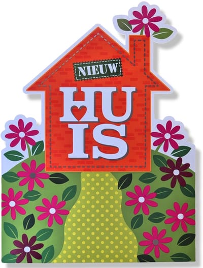 Maxi Kaart - A4 Formaat Nieuwe Woning / Verhuizen - 30x22,5cm - XL Wenskaart inclusief envelop