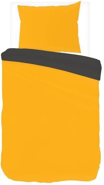 Snoozing Two Tone - Dekbedovertrek - Junior - 120x150 cm + 1 kussensloop 60x70 cm - Oker/Antraciet