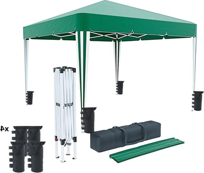 Opvouwbaar Paviljoen - Feesttent Tuinpaviljoen - Buitenactiviteiten Beschermen - Waterdicht PE Materiaal - 3 x 3 meter - Groen