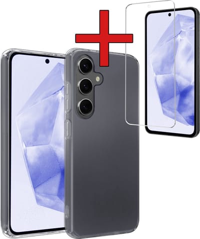 Hoesje - Met Screenprotector - Geschikt voor Samsung Galaxy A35 - Sterk & Shockproof - Telefoon Hoes - Back Cover - Siliconen Case - Telefoonhoes - Transparant