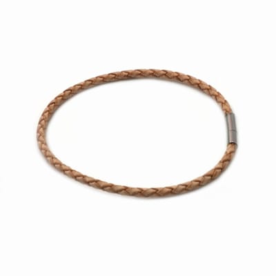 Leren armband 2mm cognac - 18cm