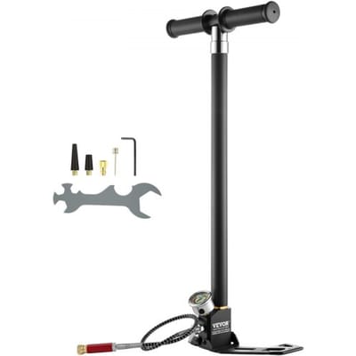 VEVOR PCP handpomp, 4-traps 30 MPa 4500 PSI hogedruk PCP luchtgeweer vulpomp met olie-vochtigheidsfilter en drukmeter, roestvrij staal voor luchtgeweren, duikflessen, paintballbanden