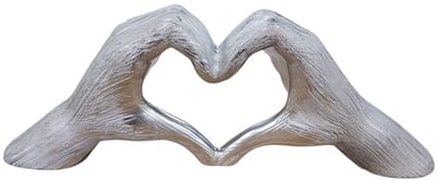 Gilde Handwerk - Love sign - Nerven textuur - Ruw textuur - zilver - Beeld sculptuur - Polyresin