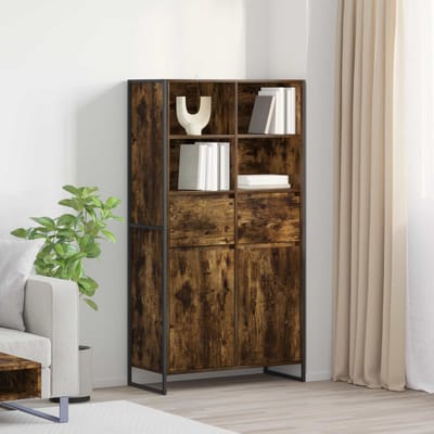 vidaXL - Dressoir - Rook - Eik - 81 - x - 36 - x - 150.5 - cm - Bewerkt - hout