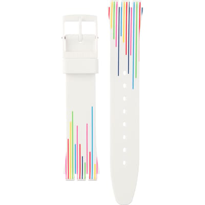 Swatch Plastic - Originals Medium (34mm) /Access/Solar/Musicall/Stop - G/SK/SL/SR/SS/SO28 AGW712 GW712 White Samba Horlogeband