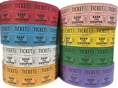 Loterij Tickets Set - 4 Rollen met 8000 Dubbele Stuks voor Tombola of Bingo