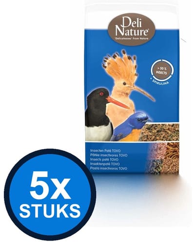 5x Deli Nature - insecten paté tovo 500gr - Vogelvoer - 500 g