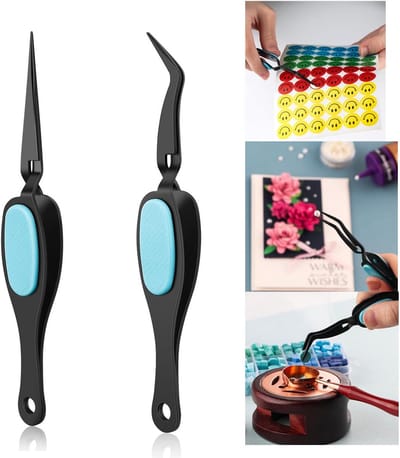 2x Omgekeerde Precisie Pincet met Grip voor Knutselen en Hobby