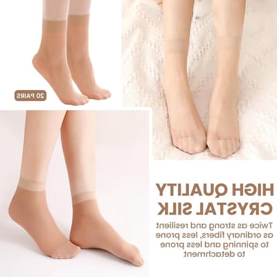 Dames Nylon Kousen, 20 Paar Transparante Kousen, 15 Denier, Sexy En Comfortabele Ankelsokken, Perfect Voor Elke Gelegenheid