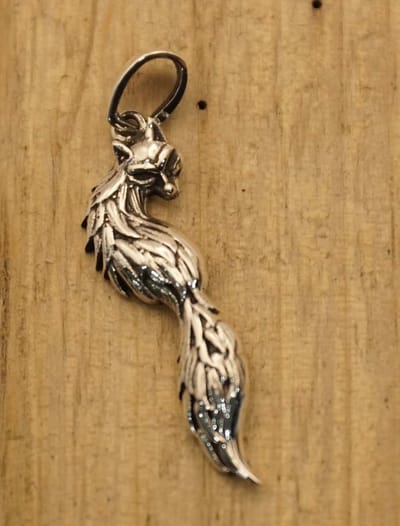 Sterling zilveren hanger vos - vosje hanger 925 zilver - vossen hangers van zilver - wilde dieren hanger voor aan ketting - prachtige zilveren vosje hanger - mooie dames of heren zilveren hanger van een vos