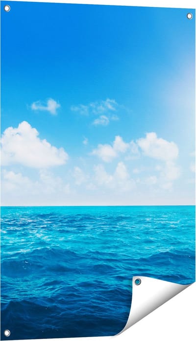 Gards Tuinposter Water Midden op Zee met Zonneschijn - 60x90 cm - Tuindoek - Tuindecoratie - Wanddecoratie buiten - Tuinschilderij