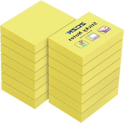 Geel Heftige Notitieblokken 51 x 38 mm - 100 Vel Per Blok voor School, Thuis en Kantoor
