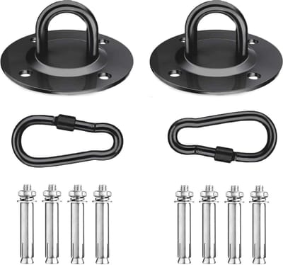 Plafondhaken hangstoelen - roestvrij staal - hangmatten haken - 450 kg belasting - 180 graden draaien - schommel - beton - hout - hangmat stoel - zandzak - slingtrainer - gym
