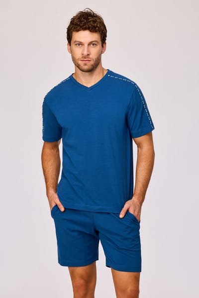 Woody pyjama heren - donkerblauw - 261-10-RPV-Z/887 - maat L