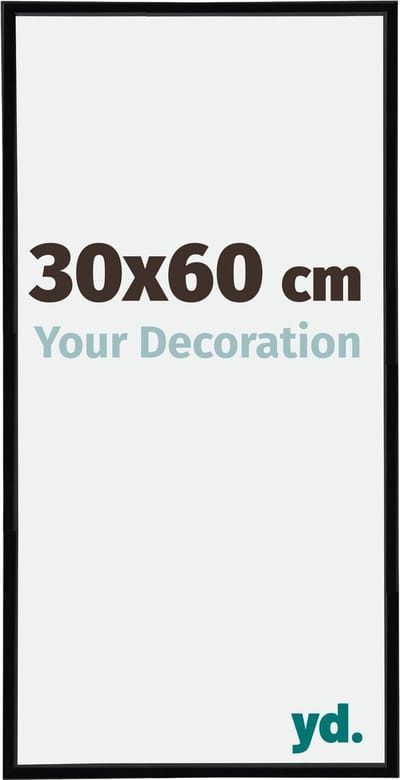 Your Decoration - Fotolijst 30x60 cm - Kunststof - Zwart Hoogglans - Annecy
