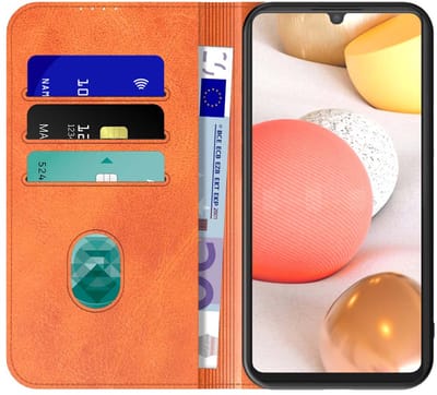 Geschikt voor Samsung Galaxy A42 5G Telefoonhoesje Bruin Kunstleer Met Magnetische Sluiting - Portemonnee BookCase Met Pasjeshouder - ProtX