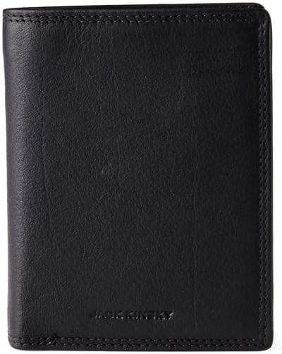 Jack Kinsky Porto 100 Portemonnee RFID-bescherming Leer 10 cm - Jongens - Staand formaat - schwarz