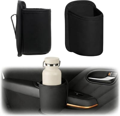 Auto Opbergtas - Bekerhouder Organizer - Auto Interieur - Robuuste Metalen Clip - Flessen tot 9cm - Zwart