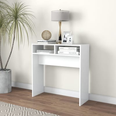vidaXL - Wandtafel - 78x30x80 - cm - bewerkt - hout - wit