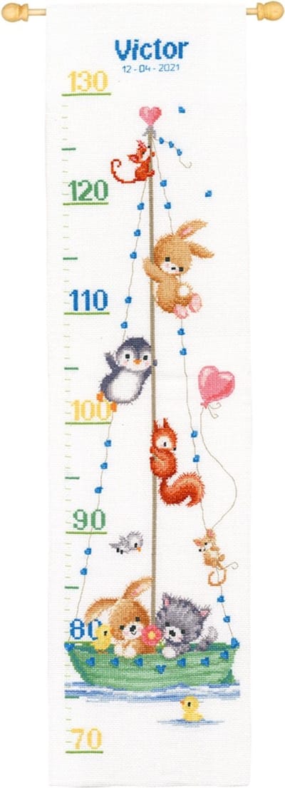 borduurpakket PN0190093 "ons grootste avontuur", groeimeter/meetlat
