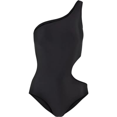 Urban Classics Ladies Asymmetric Cut Out Swimmsuit Zwempak zwart S