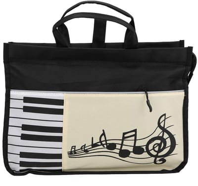 Sheet Music Bag, Student Backpack Japanese Style Handbag Oxford Waterproof Wear-resistant Double Interlayer(Black), Black