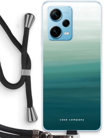 Case Company® - Hoesje met koord geschikt voor Xiaomi Redmi Note 12 Pro Plus hoesje met Koord - Ocean - Telefoonhoesje met Zwart Koord - Bescherming aan alle Kanten en Over de Schermrand