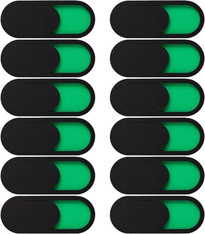 Statusdisplay voor webcam (groen/rood) - 4 cm, set van 12, eenvoudig te installeren, geschikt voor laptops, pc's en tablets, acryl beveiliging