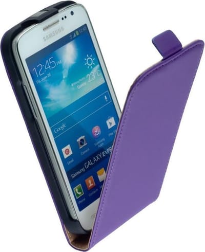 LELYCASE Premium Flip Case Lederen Cover Bescherm  Hoesje Samsung Galaxy Express 2 Lila