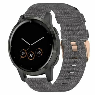 By Qubix - Canvas nylon bandje - Donkergrijs - geschikt voor Huawei Watch 5 - 42mm