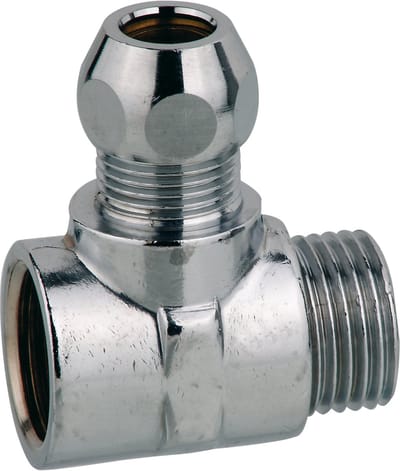 KIRCHHOFF MS Knelfitting-T-Stuk - Chroom - 1/2"BI x 10 mmQ x 1/2"BU
