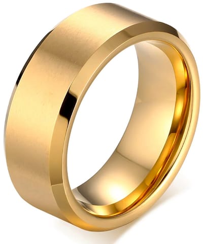Wolfraam Ring Heren Goud kleurig - Tungsten Ring - Zeer Zwaar - Ringen - Papa Cadeau Voor Mannen - Vaderdag
