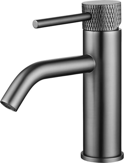 Wiesbaden Ribbd Wastafelkraan met Coldstart - Gunmetal