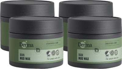 Derma Eco Man - Haar Wax - 4 x 75 ML - Sterke Fixatie - Hypoallergeen - Parfumvrij - Met sheaboter en Amandelolie