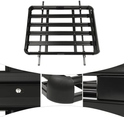 Dailygoods 140*100cm Zwart Aluminium Dakdrager, Rechthoekige Auto Dakdrager Voor SUV Modellen Met Ingebouwde Bagagerekke