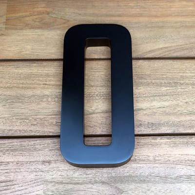 Umbrio Black nr. 0 - zwart modern huisnummer - huisnummer mat zwart 3D - 25 cm huisnummer 0