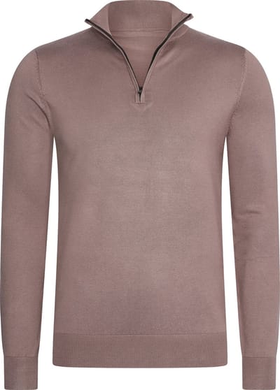 Mario Russo Mario Russo Half Zip Sweater deep taupe M
