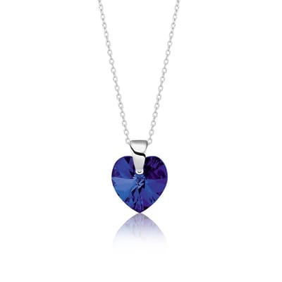 Montebello Ketting Amy HZ82 - Swarovski Hart - 925 Zilver Gerhod. - Ø10mm - 45cm