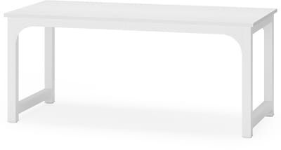 Pugsdrly Bureau, computertafel, pc-tafel, bureautafel, werktafel, eettafel in wit voor het thuiskantoor, vergadertafels (wit, 160 x 80 x 75 cm)