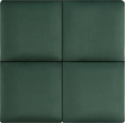 Gestoffeerde wandpanelen Carpino set van 4 fluweel 30x30 cm donkergroen [neu.haus]