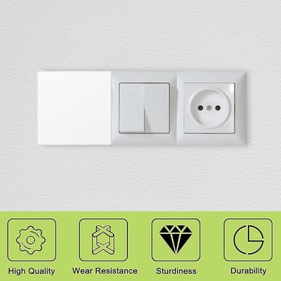 Afdekplaten - Blanco Wandplaten - Stopcontact Afdekken - Schroefloos Ontwerp - 86 cm Vierkant - Wit