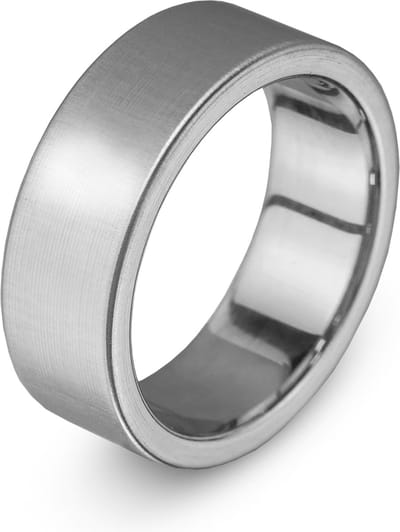 Frank 1967 7FR-0005-63 Stalen Ring - Heren - Glad - 8 mm Breed - Maat 63 - Staal - Zilverkleurig