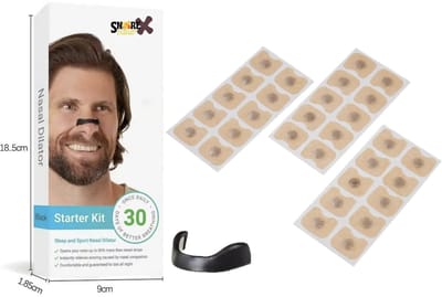 SnoreX – Magnetische Neusstrip 30 paar (60) – Anti-Snurk Neusspreider voor betere ademhaling bij Sport, Slaap & Luchtwegvrijheid – Herbruikbaar & Comfortabele Neusstrips