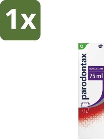 1 x Parodontax – Tandpasta – Ultra Clean – 75 ml - Tandpasta - Tandplak - Tandvlees - Bloedend Tandvlees - Fluoride