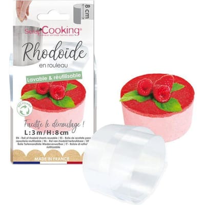 Rhodoïde Tape H 8cmX3m-Rol Transparante Rhodoid Banket-Voor Taarten, Entremets, Mousses, Cheesecakes-Blad Banket Accessoire