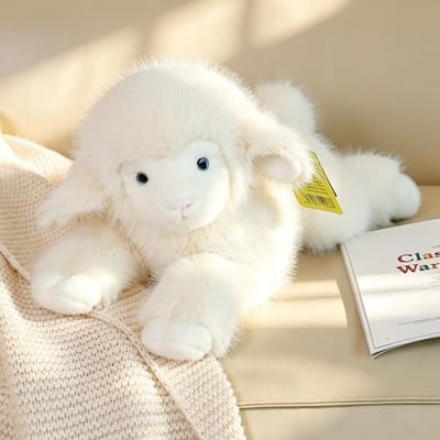 4050Cm Cartoon Liggend Schaap Pluche Pop Kussen Hoge Kwaliteit Wit Zwart Bruin Schaap Dier Knuffel Huisdecoratie Cadeau Voor Kinderen about 40cm