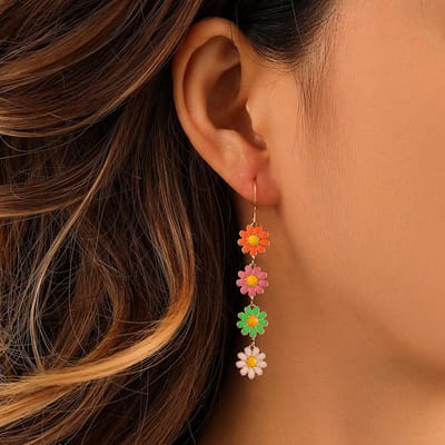 Oorbellen - Bloemetjes - Daisy - Lange oorbellen