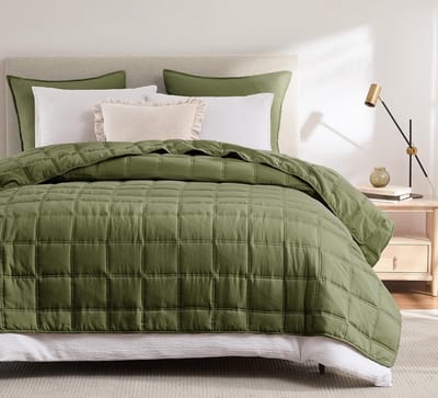 Sprei, 300 x 270 cm, groen, zachte bedsprei, quilt van microvezel voor bed, bank, bank (zonder kussensloop), geruite knuffeldeken, woondeken, banksprei, deken, Oeko-Tex, lente, zomer