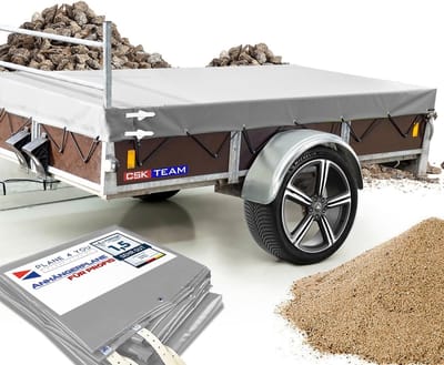 Aanhangwagenplane - Dekzeil Trailer - Goederen Vervoeren - Waterdicht PVC 700 g/m² - 257 x 133 x 20 cm - Lichtgrijs